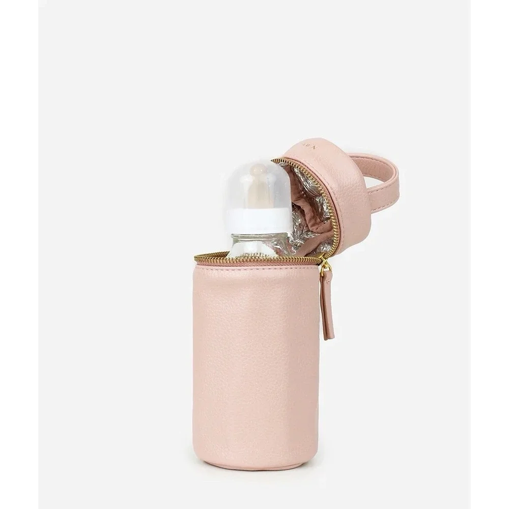Fawn Design Vegan Leather Bottle Bag Keeps Bottles Warm Or Cold Blush